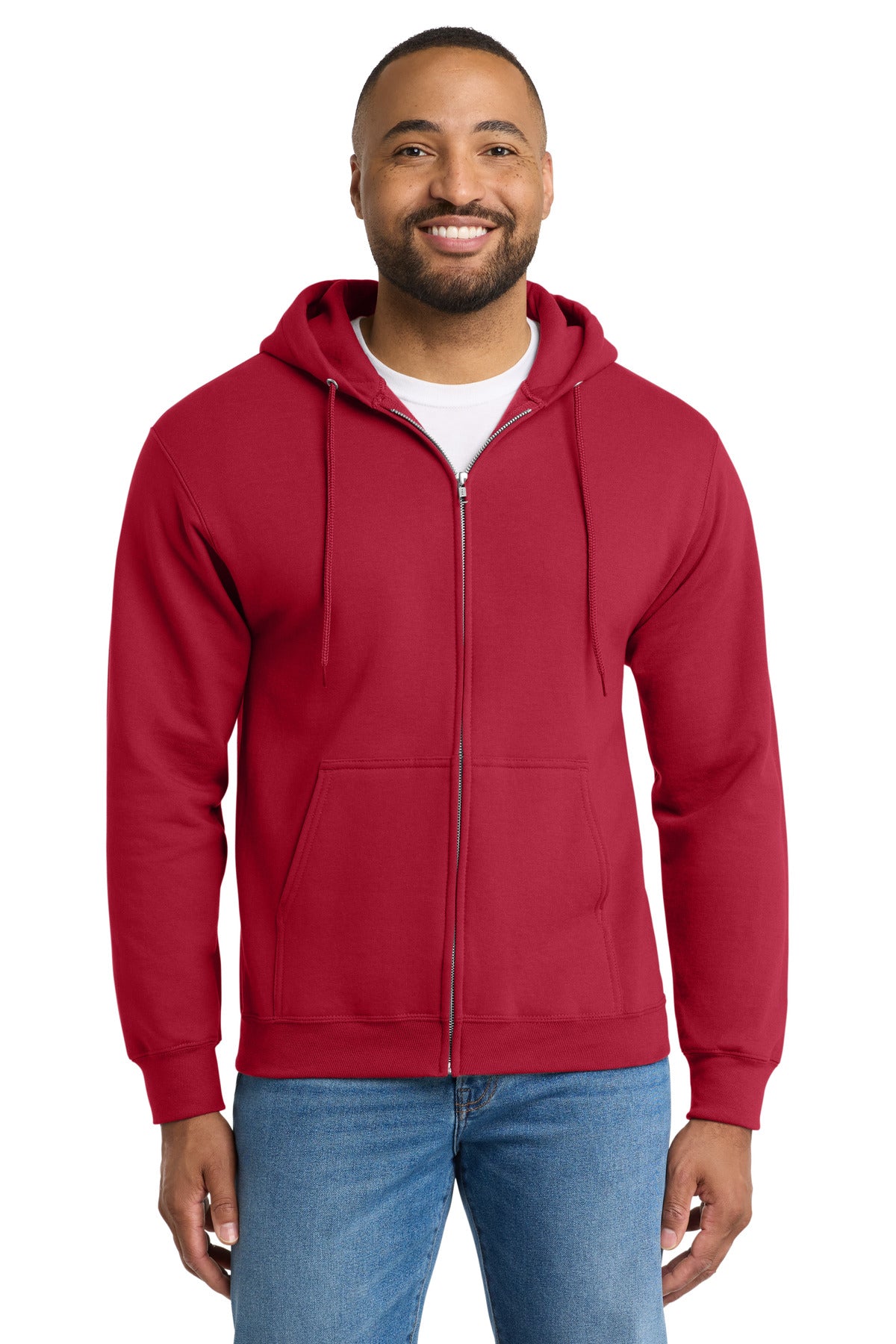 Port & Co ™ Essential Fleece Full-Zip Hooded Sweatshirt. PC90ZH