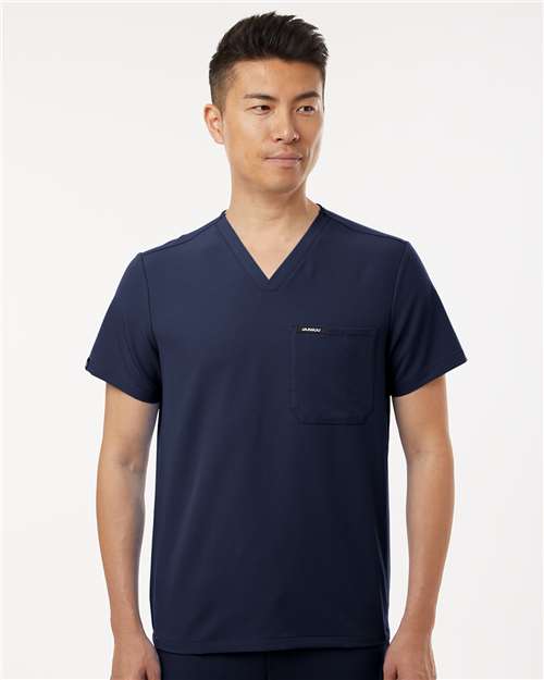 Jaanuu Men's Holmes Everyday 1-Pocket Scrub V-Neck Top