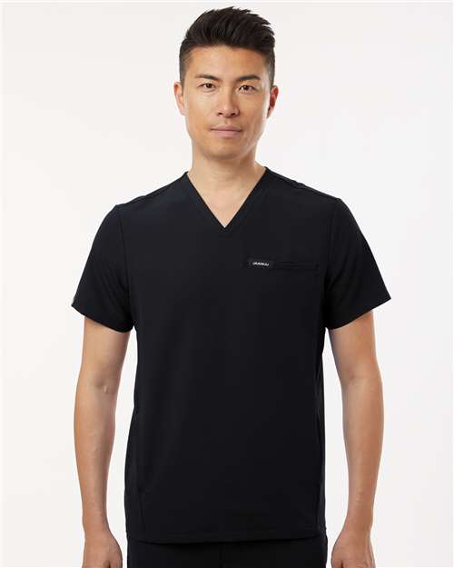 Jaanuu Men's Platt 3-Pocket Scrub V-Neck Top