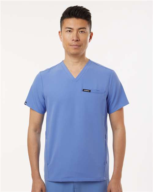 Jaanuu Men's Platt 3-Pocket Scrub V-Neck Top