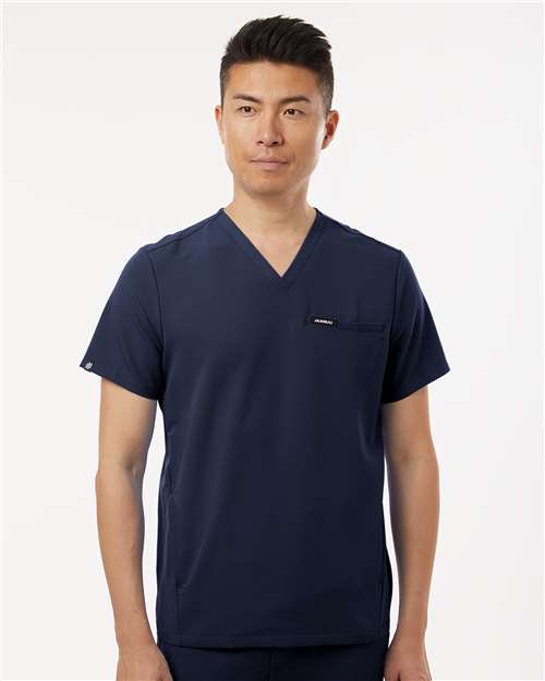 Jaanuu Men's Platt 3-Pocket Scrub V-Neck Top
