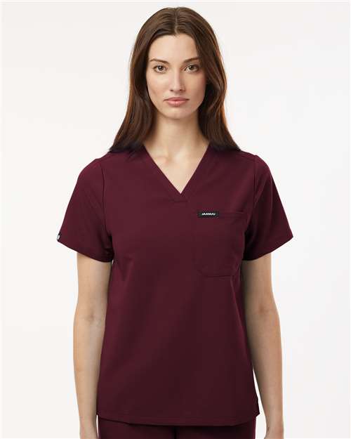 Jaanuu Women's Rhena Essential 1-Pocket Scrub V-Neck Top