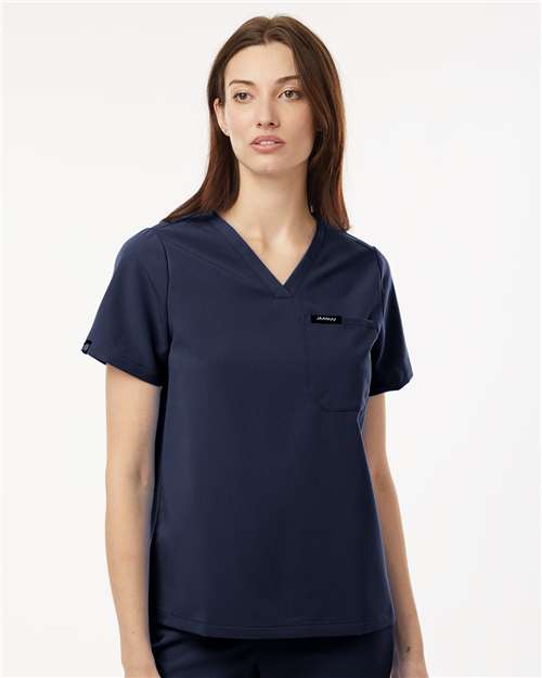 Jaanuu Women's Rhena Essential 1-Pocket Scrub V-Neck Top