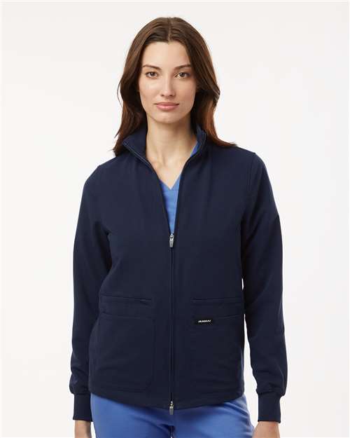 Jaanuu Women's Ceri Essential Full-Zip 6-Pocket Scrub Jacket