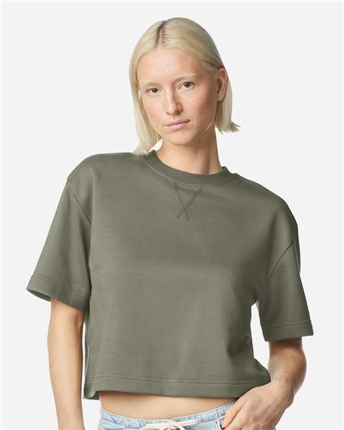 American Apparel Women's French Terry Mid-Length Boxy Top