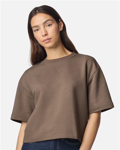 American Apparel Women's French Terry Mid-Length Boxy Top