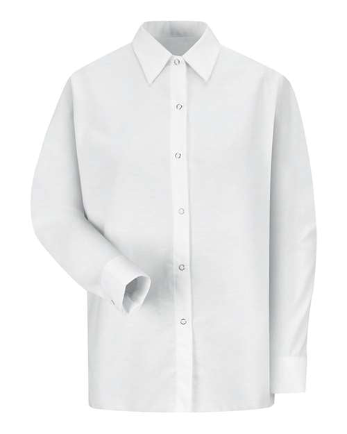 Red Kap Women's Long Sleeve Specialized Pocketless Poplin Work Shirt